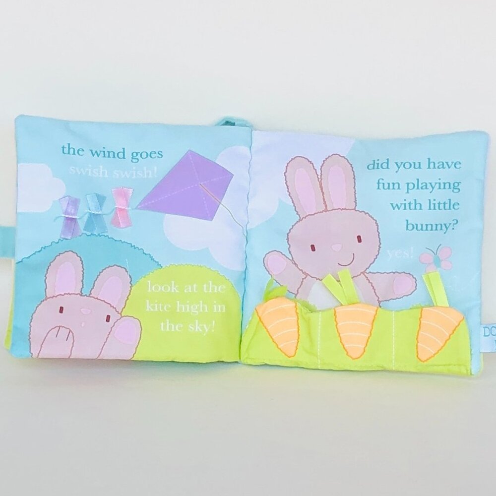 New w/ Tag-Douglas Baby Soft Plush Activity Book - Playtime With Little Bunny - Picture 6 of 15